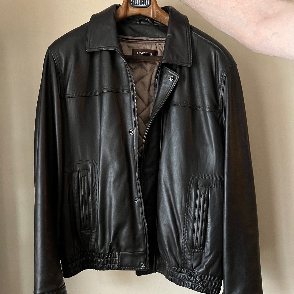 Danier Leather Brown Bomber Jacket - XL